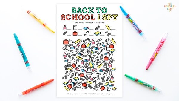 Free Printable Back To School I Spy The Printables Fairy