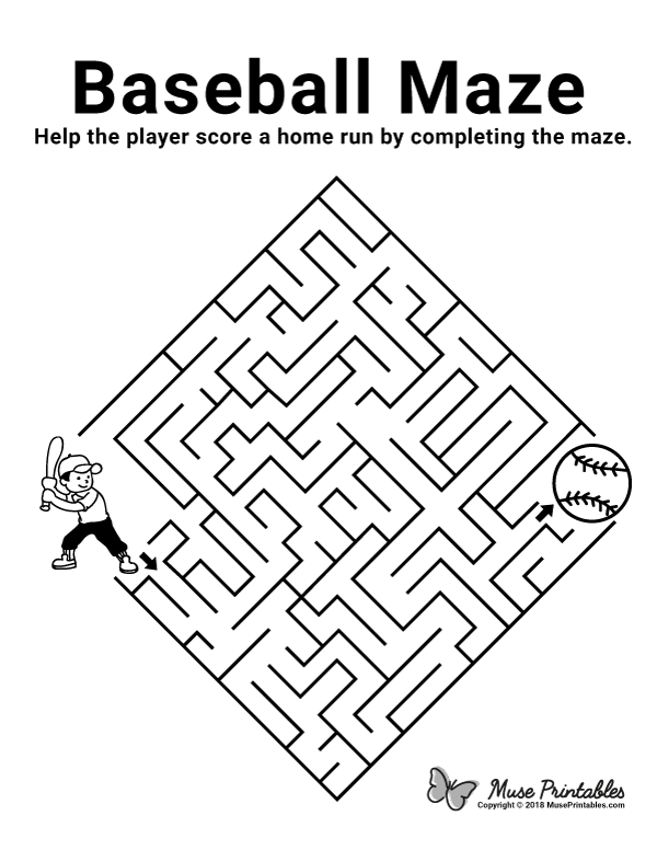 Free Printable Baseball Maze