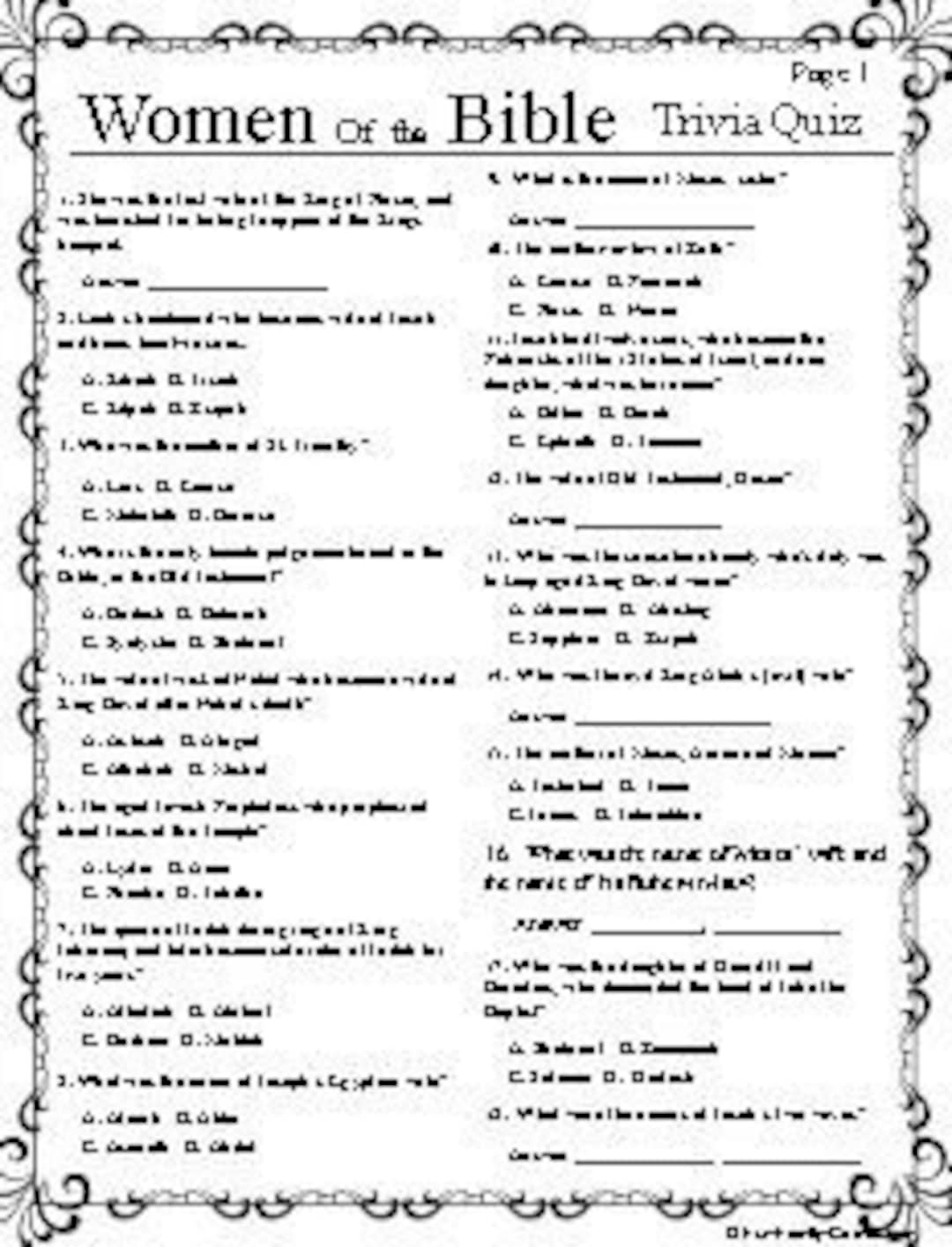 Free Printable Bible Quiz Games Download Free Printable Bible Quiz 