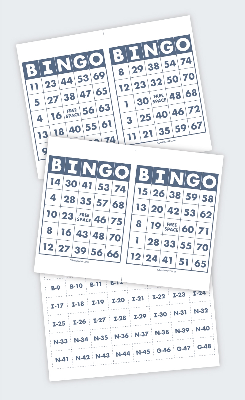 Free Printable Bingo Cards Pjs And Paint