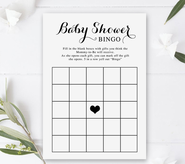 free printable baby shower blank bingo game