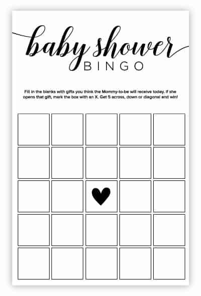 Free Printable Blank Baby Shower Bingo Cards Pdf Infoupdate