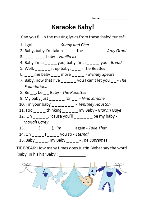 Free Printable Boy Baby Shower Games With Answer Key