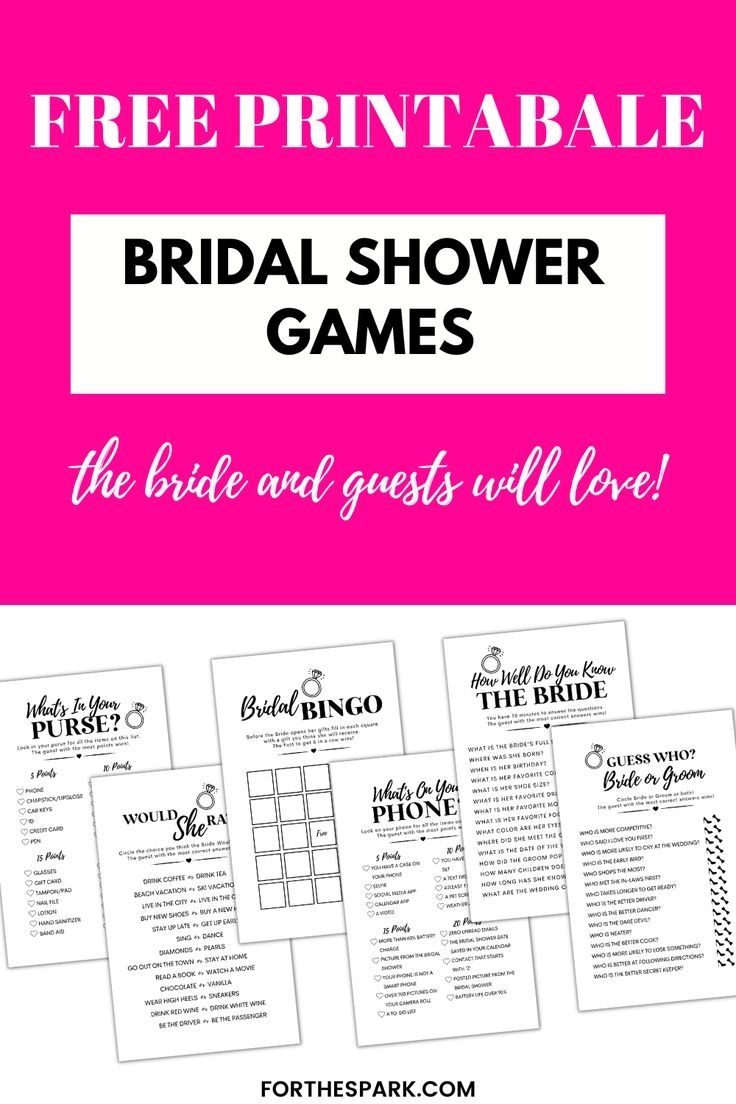 free printable bachelorette and bridal shower games