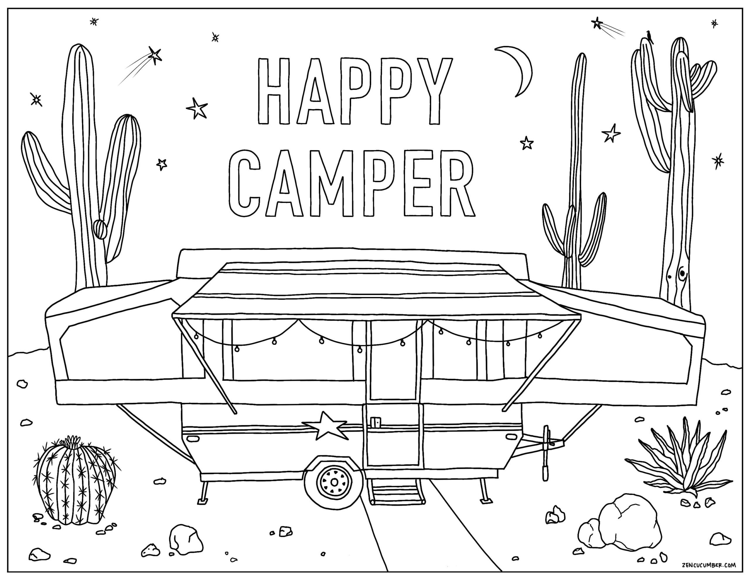 Free Printable Camper Coloring Pages