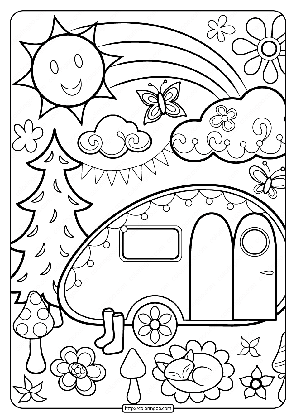 Free Printable Camper Coloring Pages Tikahlaa
