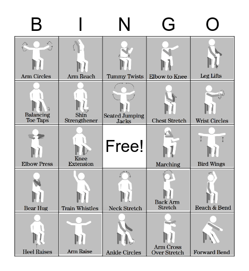 chair activity bingo cards free printable