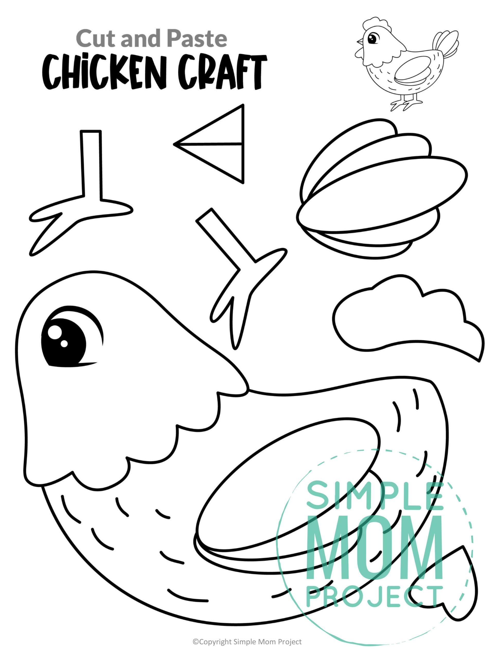 Free Printable Chicken Craft Template Chicken Crafts Farm Animal