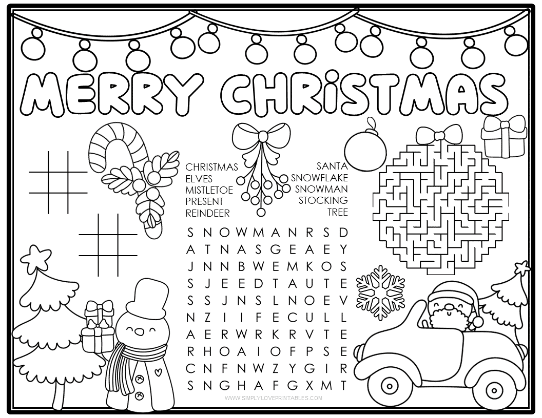 Free Printable Christmas Activity Placemats Artofit