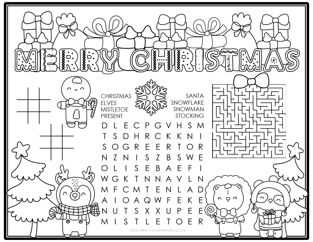 Free Printable Christmas Activity Placemats Artofit
