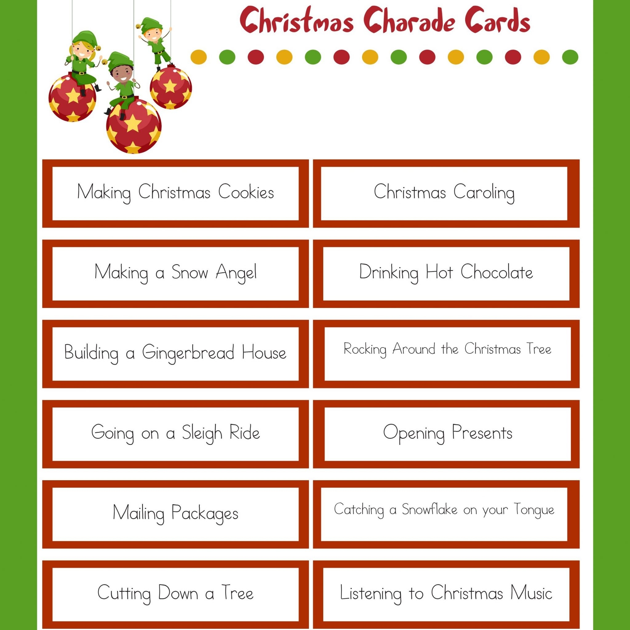 free printable picture charades