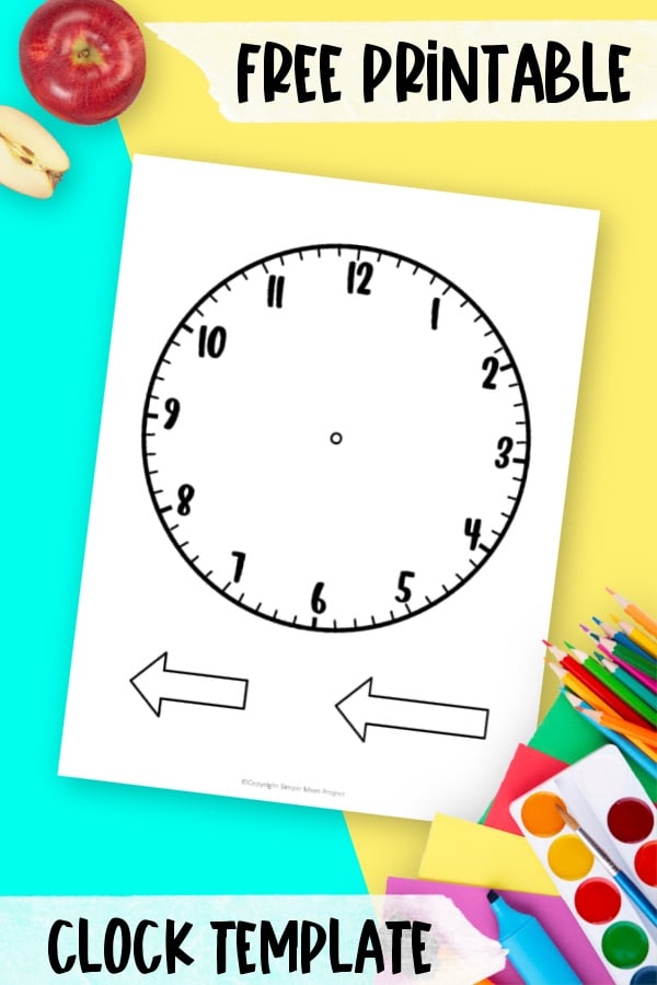 Free Printable Clock Template Simple Mom Project Worksheets Library