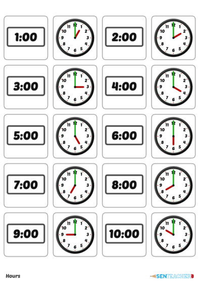 Free Printable Clocks For Teaching Time