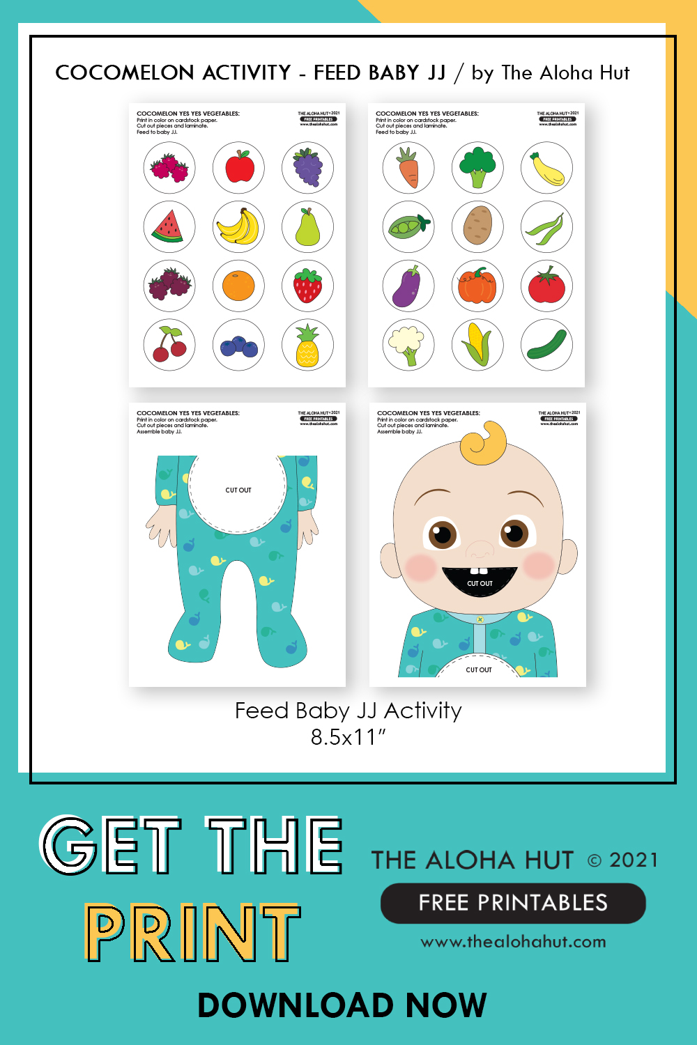 FREE Printable Cocomelon Activity Feed Baby JJ Fruits Vegetables