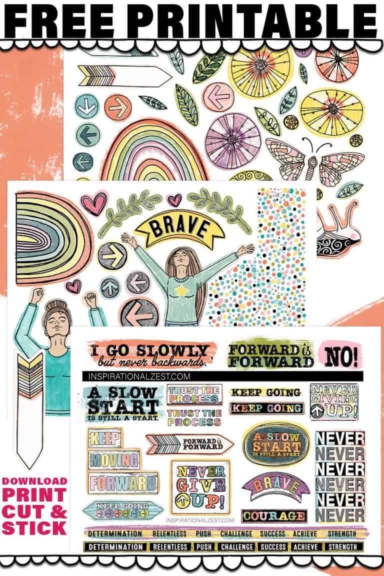 Free Printable Collage Sheets Move Forward Color Inspirational Zest