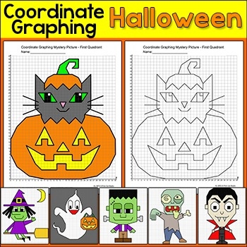free printable coordinate graphing pictures worksheets halloween