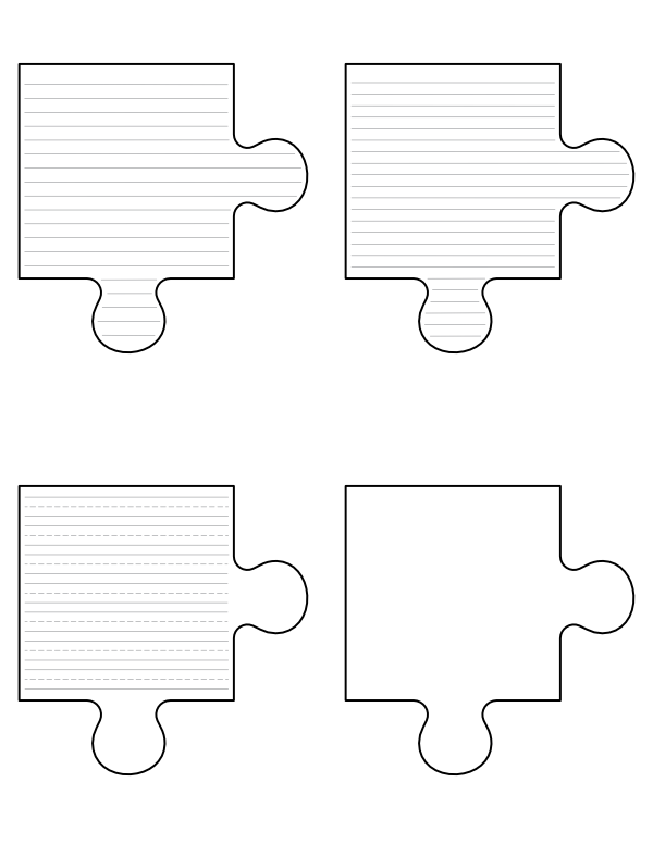 Free Printable Corner Puzzle Piece Shaped Writing Templates