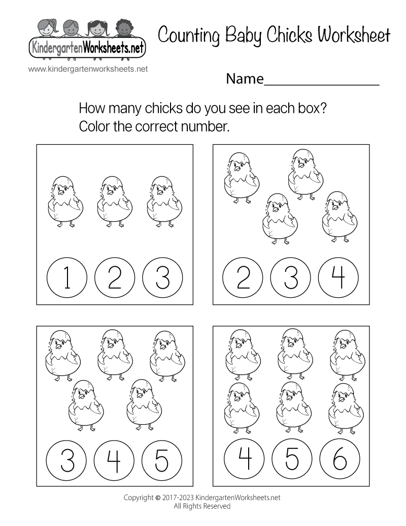 Free Printable Counting Baby Chicks Worksheet