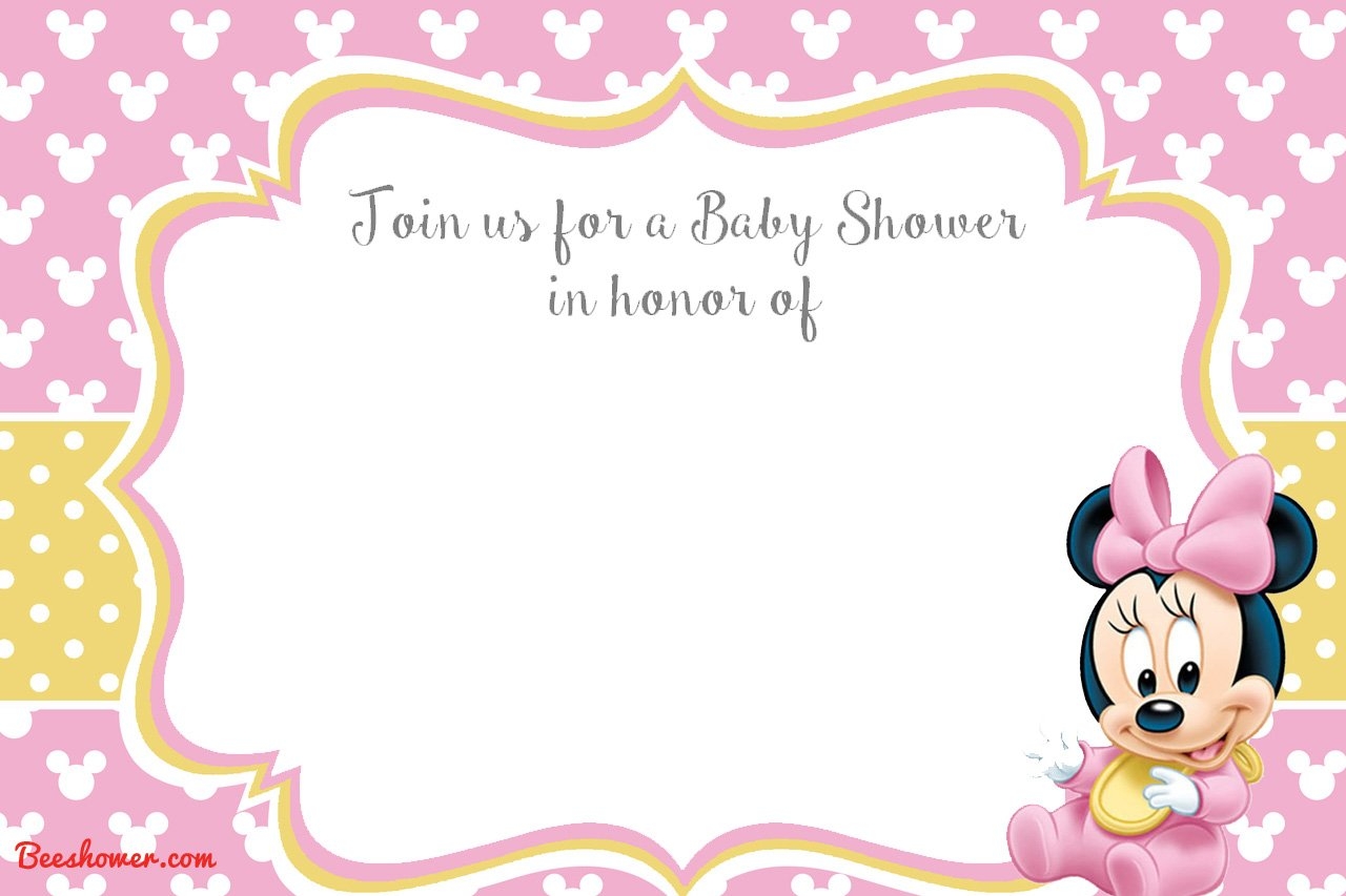 FREE Printable Cute Minnie Mouse Baby Shower Invitation Polka Dot 