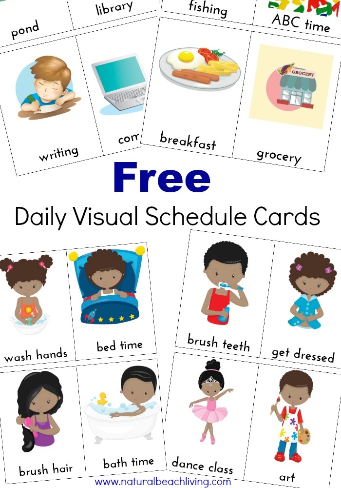 daily routine picture cards for autism printable