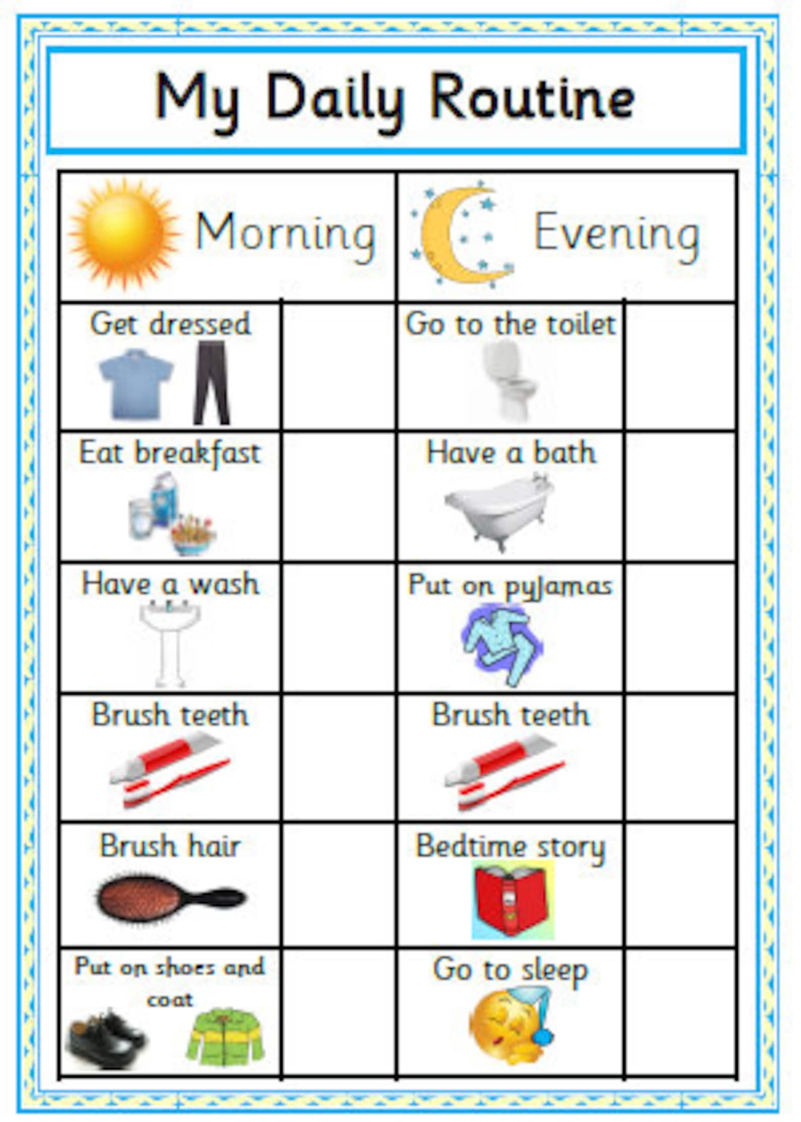 Free Printable Daily Routine Cards