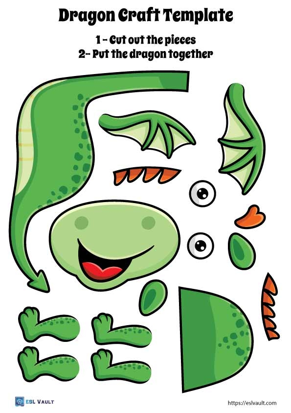 printable dragon craft template