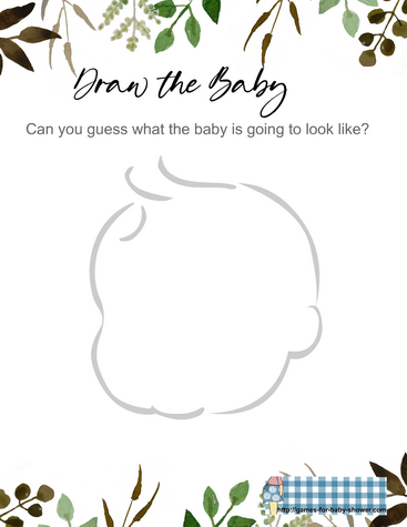 Free Printable Draw The Baby Baby Shower Game