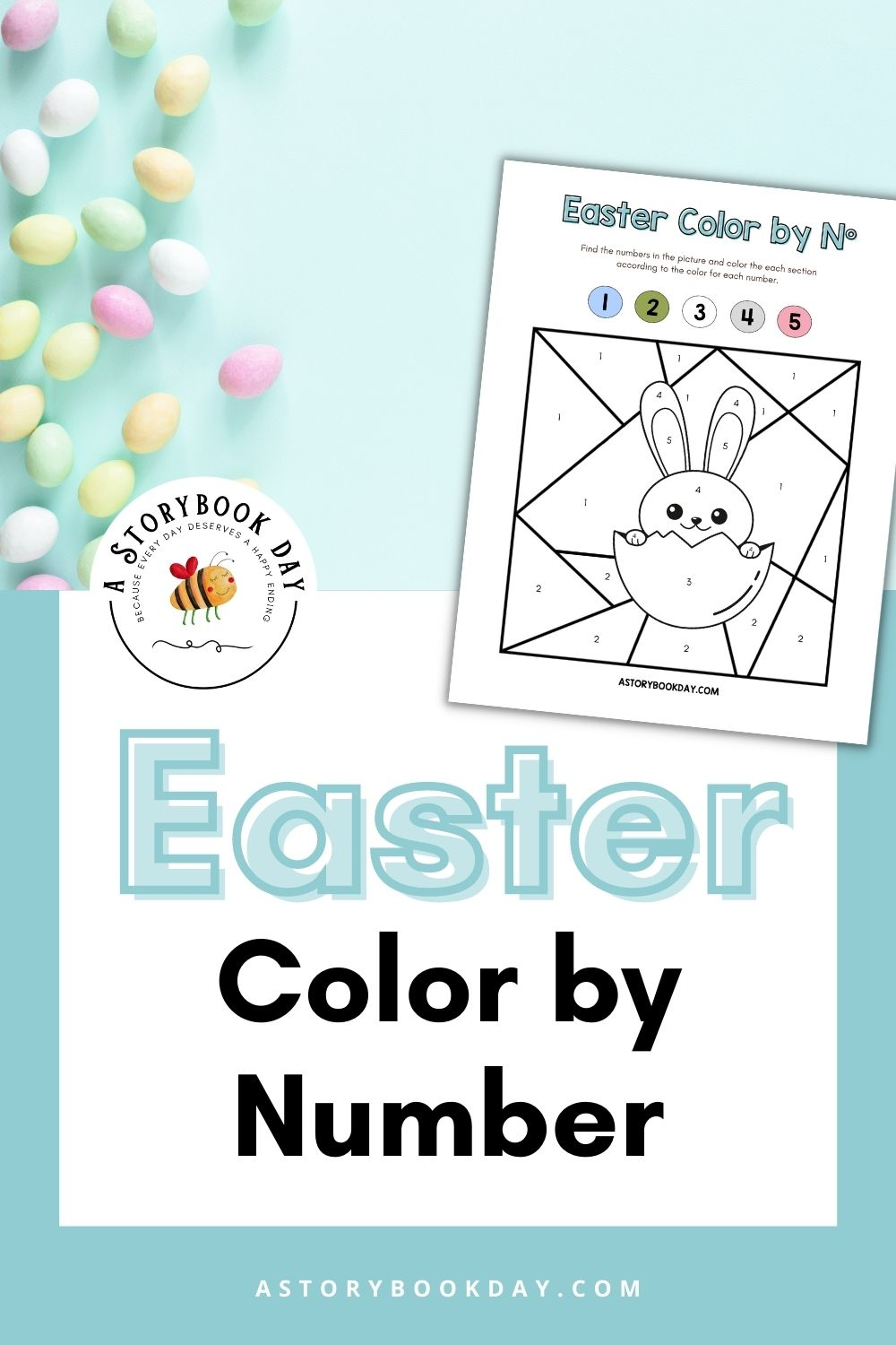 Free Printable Easter Bunny Color By Number Activity Sheet Sunday 
