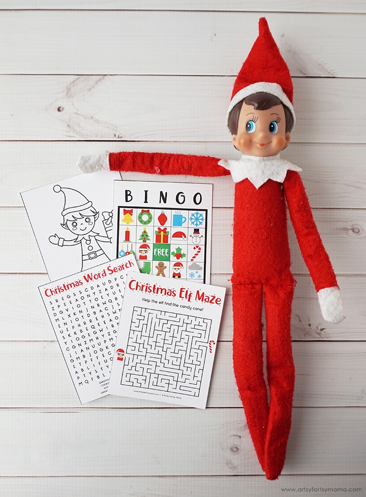 Free Printable Elf On The Shelf Miniature Activity Pages Artsy fartsy 