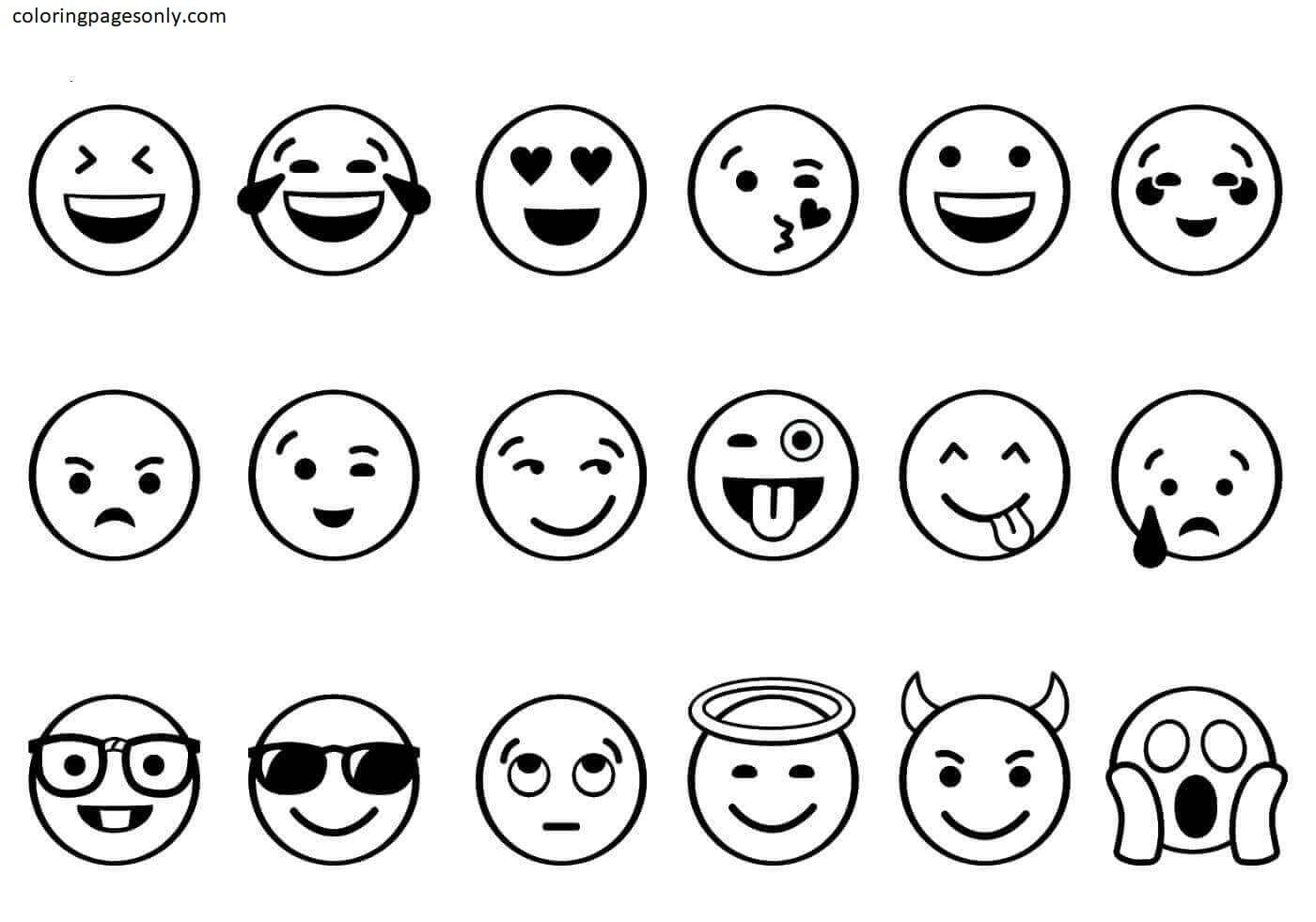 Free Printable Emojis Coloring Page Free Printable Coloring Pages