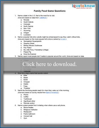 free online printable family feud game questions