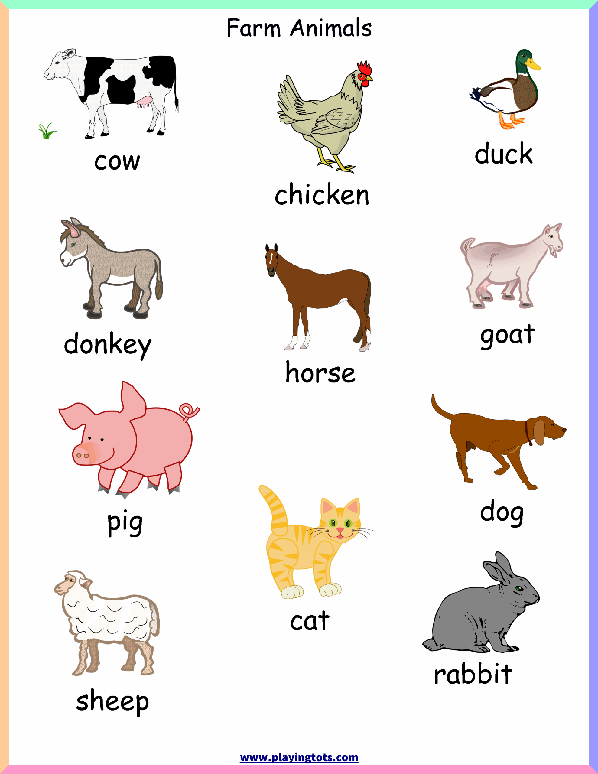 Free Printable Farm Animal Flash Cards Free Printable