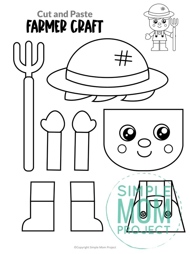 Free Printable Farmer Craft Template Farm Preschool Farm Activities 