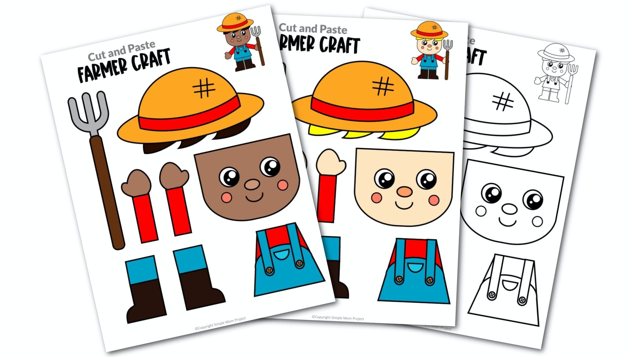 Free Printable Farmer Craft Template Simple Mom Project Farmer