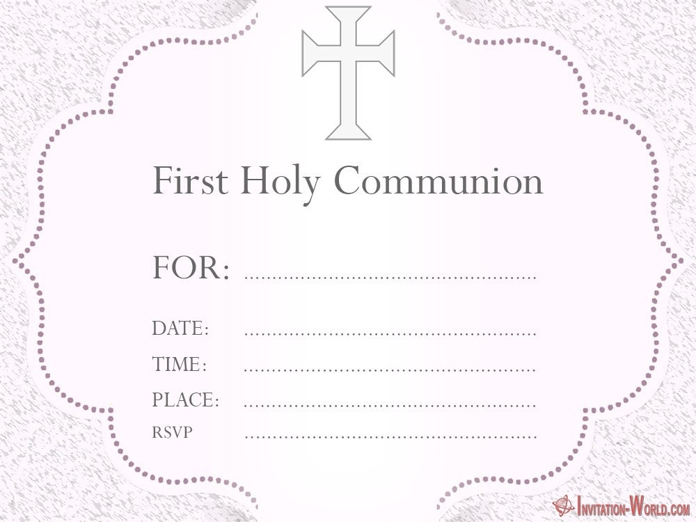 Free Printable First Communion Invitation Template Printable Templates