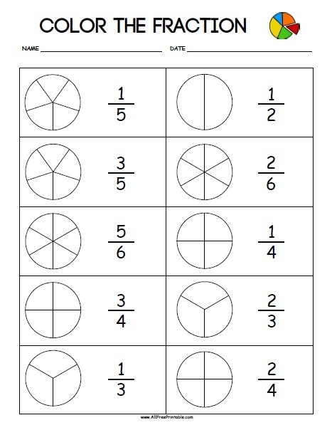 Free Printable Fraction Activities Free Templates Printable