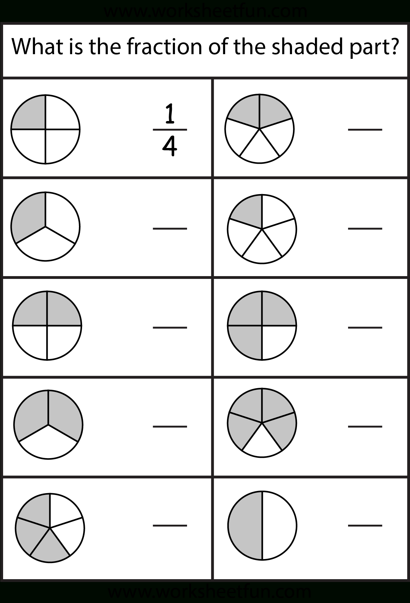 free printable fraction activities