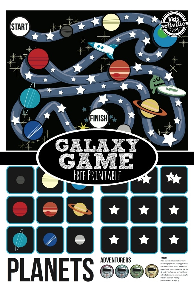 Free Printable galaxy Game Craftionary