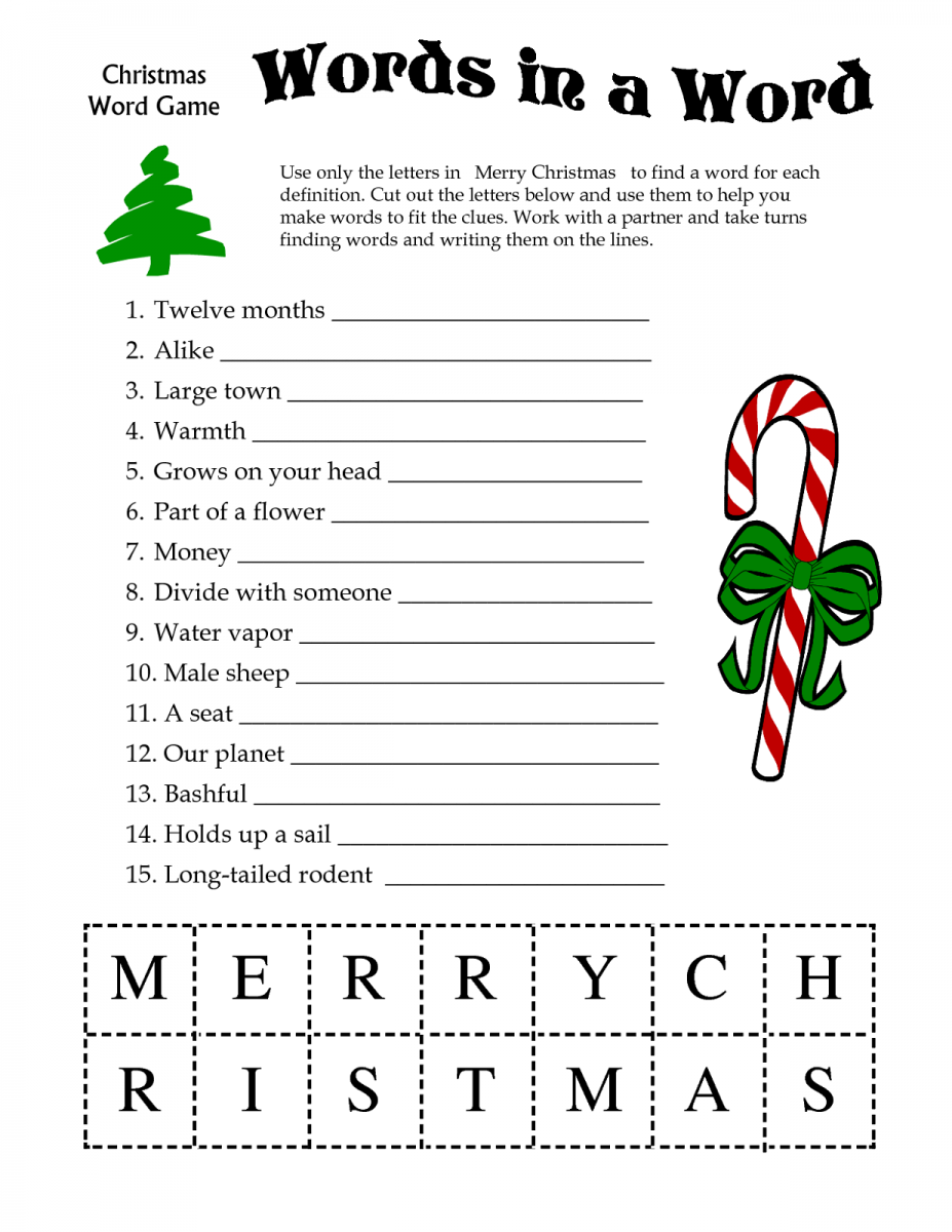 free online printable christmas games for adults