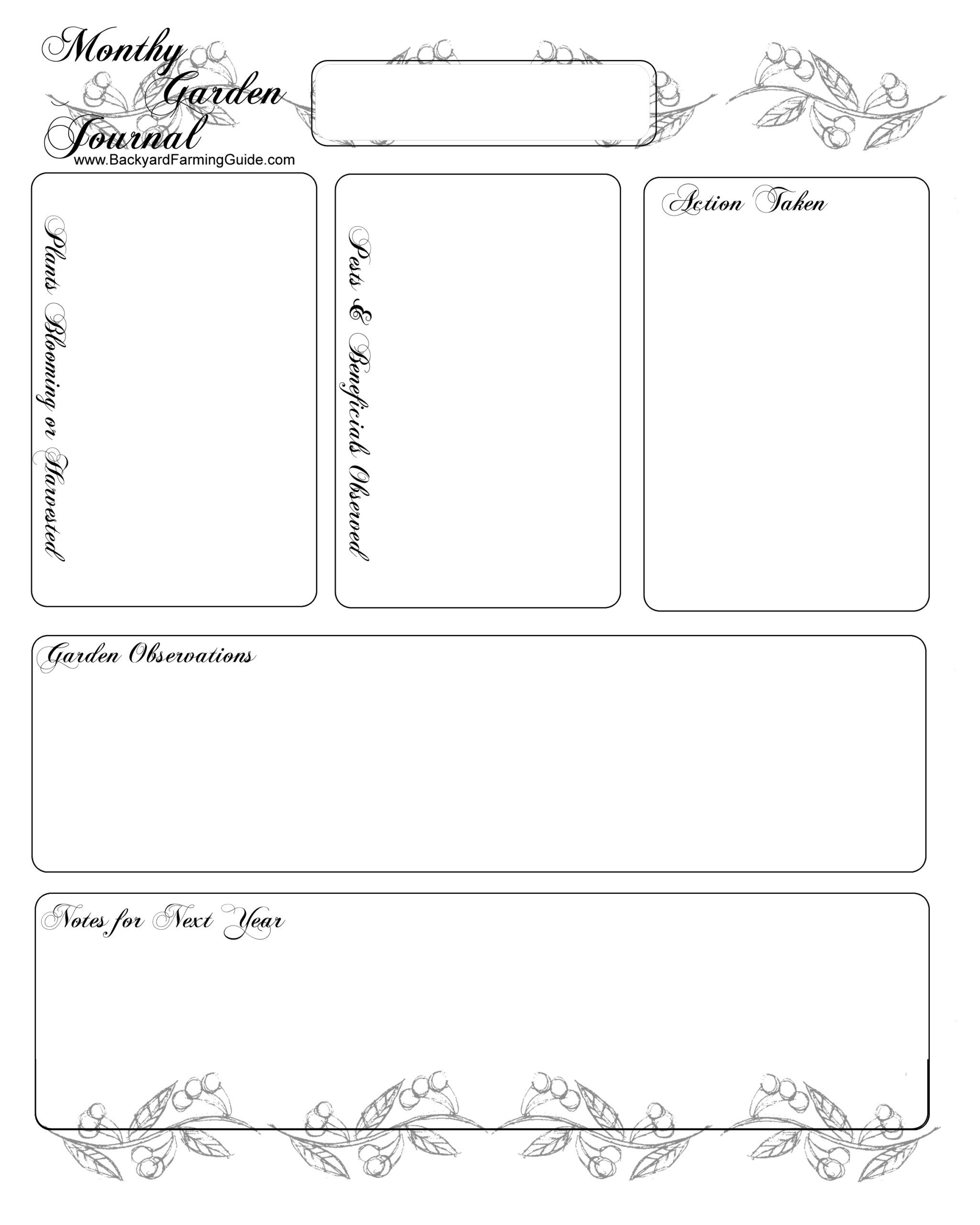 Free Printable Garden Journal Template Printable Templates