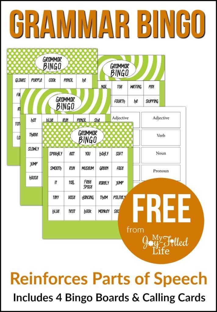 FREE Printable Grammar Bingo