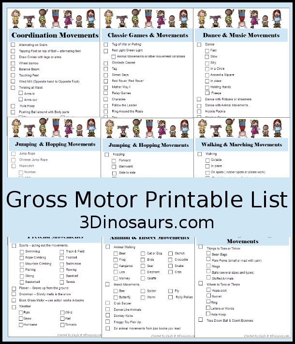 Free Printable Gross Motor Activity Cards