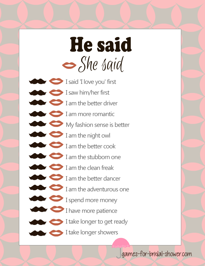free online printable bridal shower games