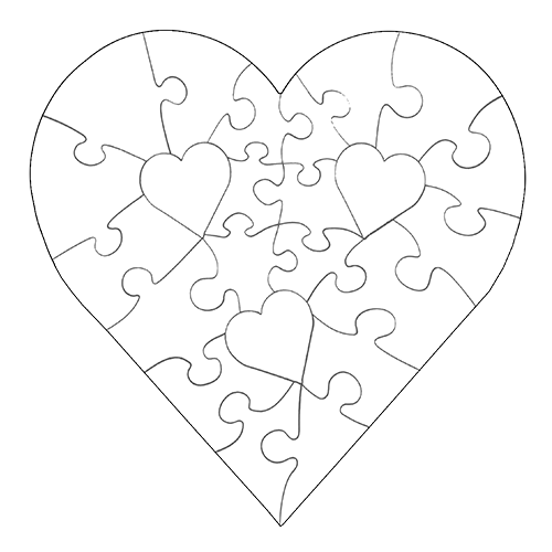 blank heart puzzle template
