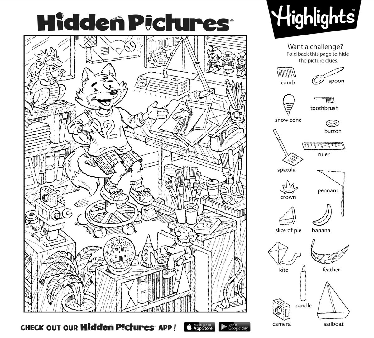 find the hidden pictures printable free