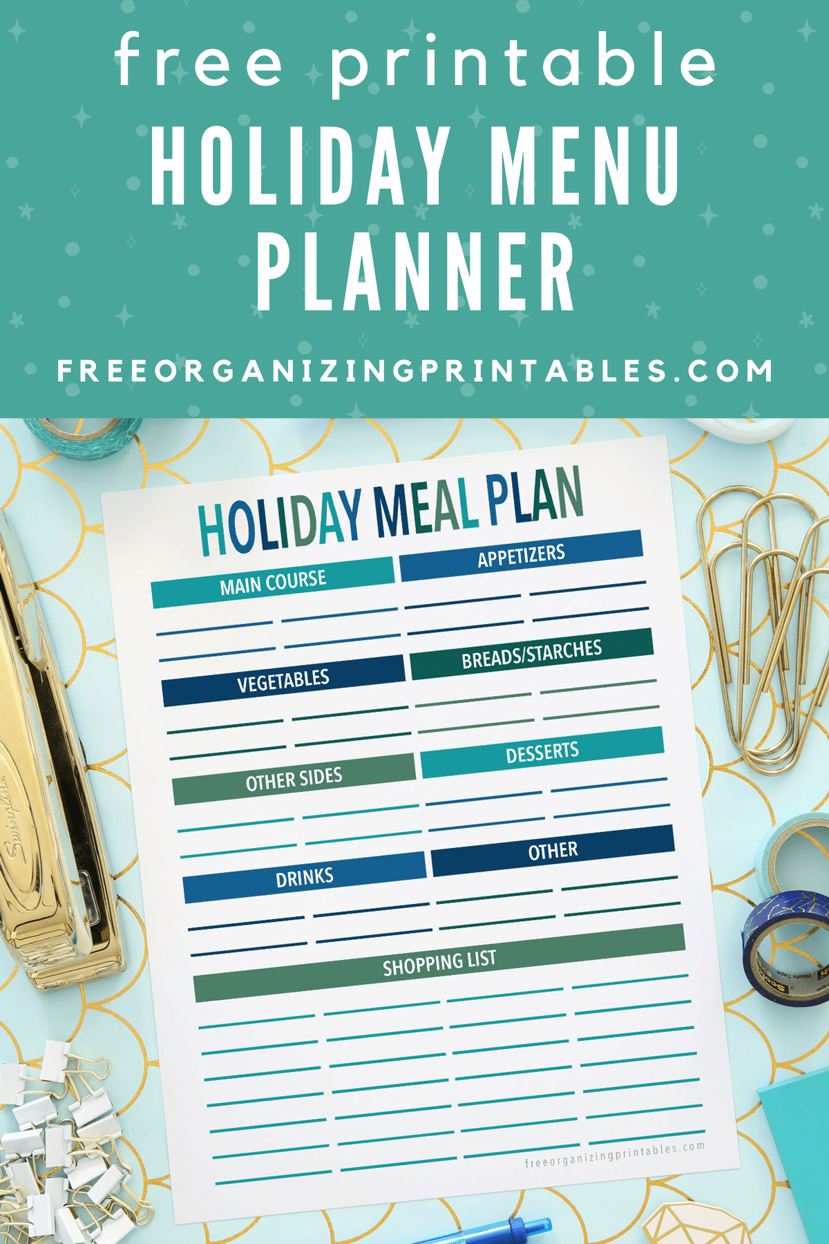Free Printable Holiday Menu Planner Free Organizing Printables