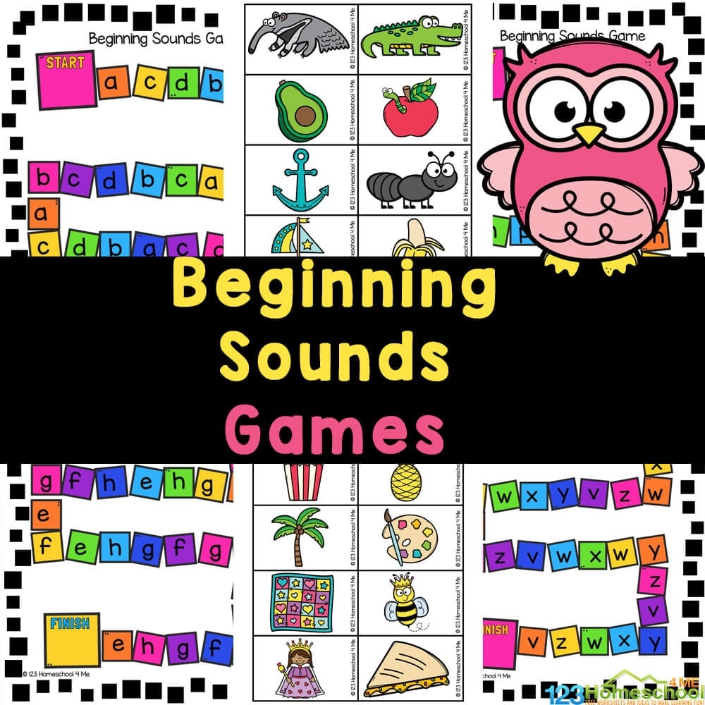 FREE Printable Initial Beginning Sounds Practice With Letter Board Gam 