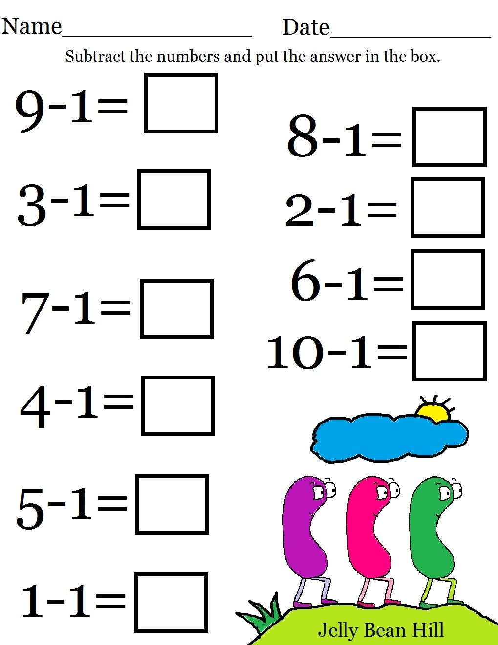 kindergarten math printable worksheets