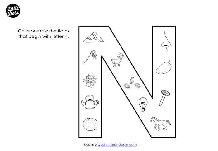 letter n printable activities