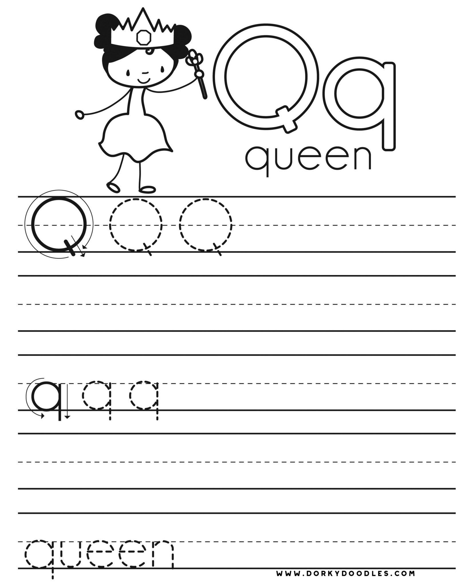 free printable letter q activities